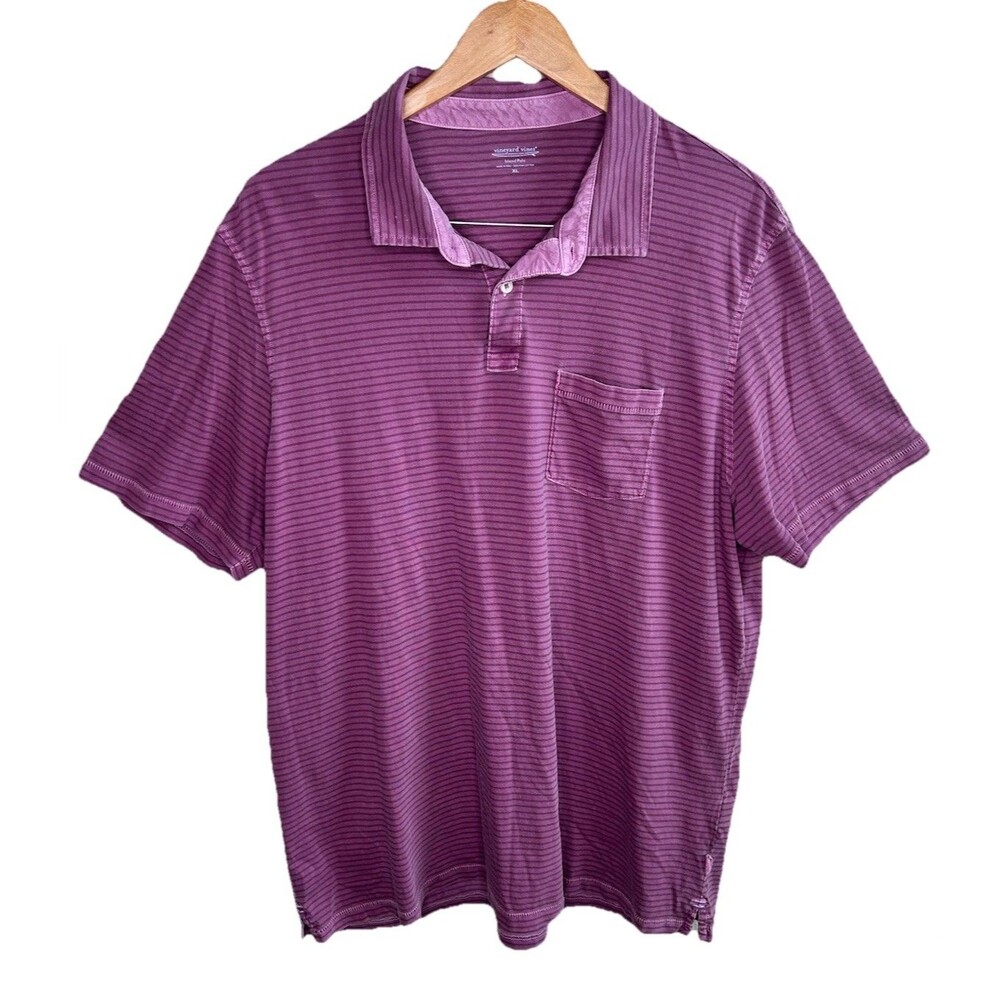 Vineyard Vines Mens Casual Golf Preppy Striped Island Polo Pima Cotton Size XL